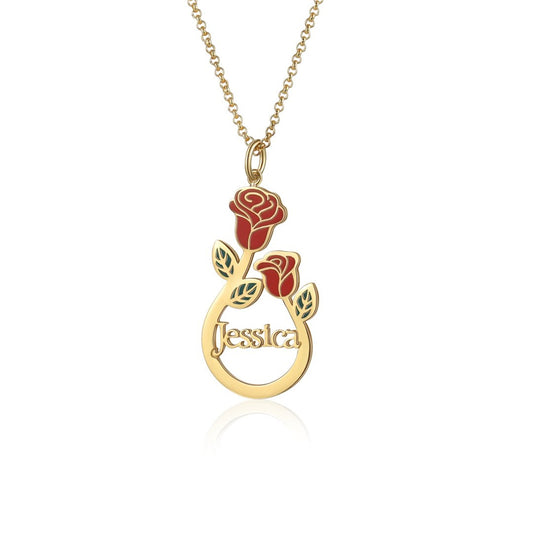 Rosebuds Custom Name Necklace