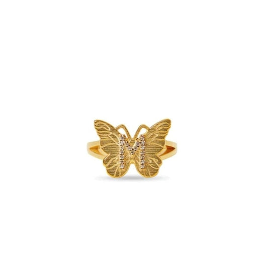 Butterfly Custom Initial Ring