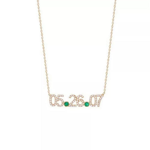 Birthstone Custom Date Necklace