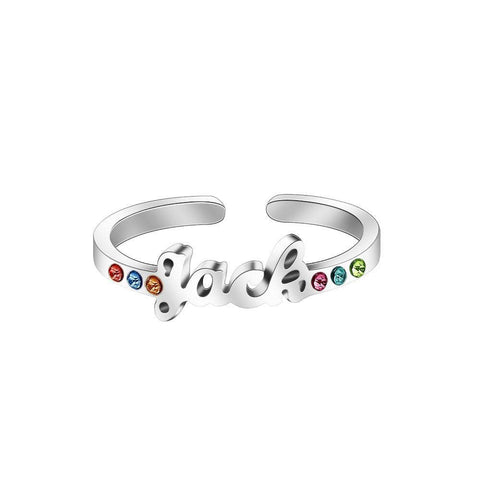 Birthstone Custom Name Ring