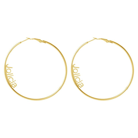 Jumbo Custom Name Hoop Earrings