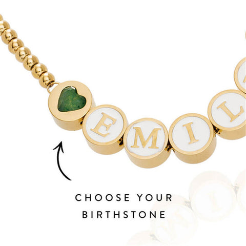 Beaded Birthstone Custom Name Bracelet