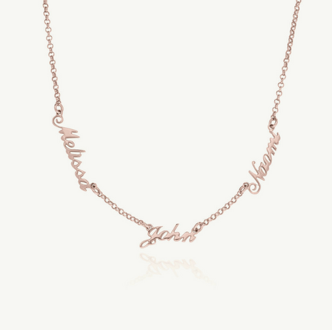 Classic Cursive Three-Name Custom Necklace