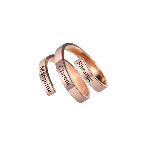 Wraparound Custom Name Ring