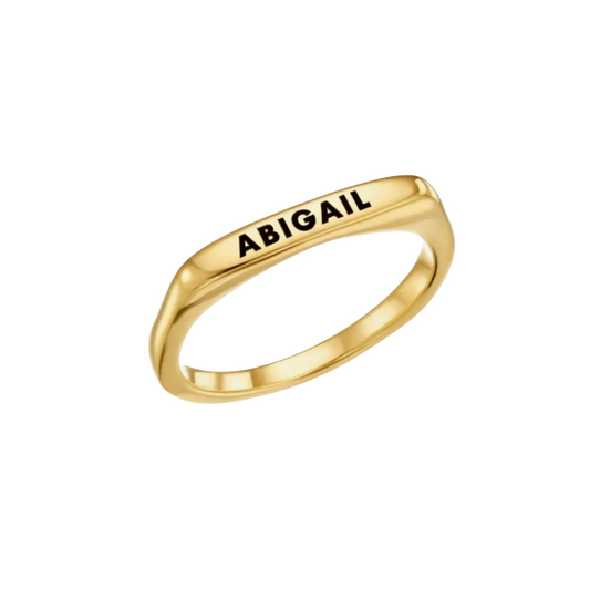 Classic Bar Custom Name Ring