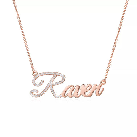 Cursive Diamond Custom Name Necklace