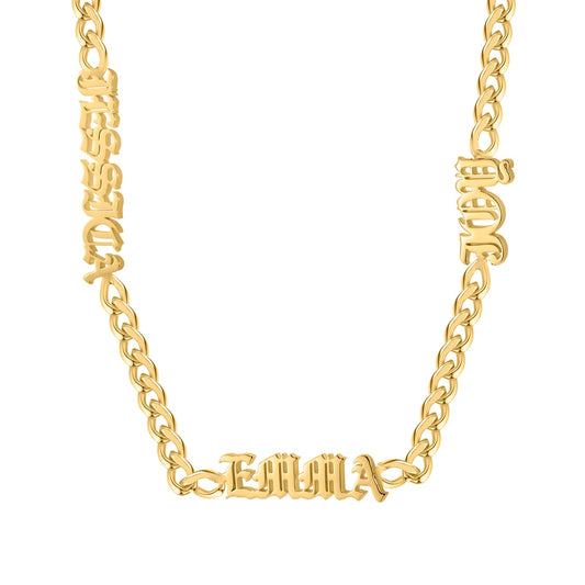 Old English Custom Multi-Name Necklace